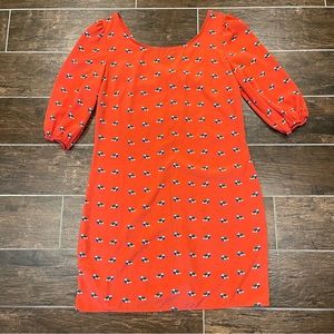 Hello Miss Coral Quarter Sleeve Shift Dress